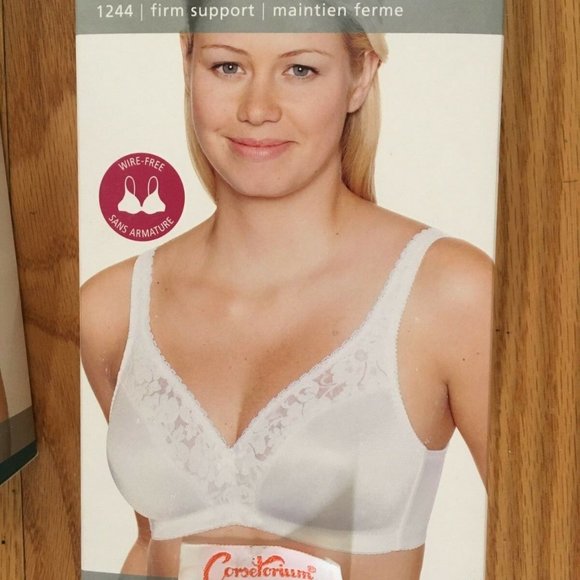 1244 Firm Support Wire Free Bra Lace TRIM Warner beautiful Seamless 36C White - Picture 1 of 2